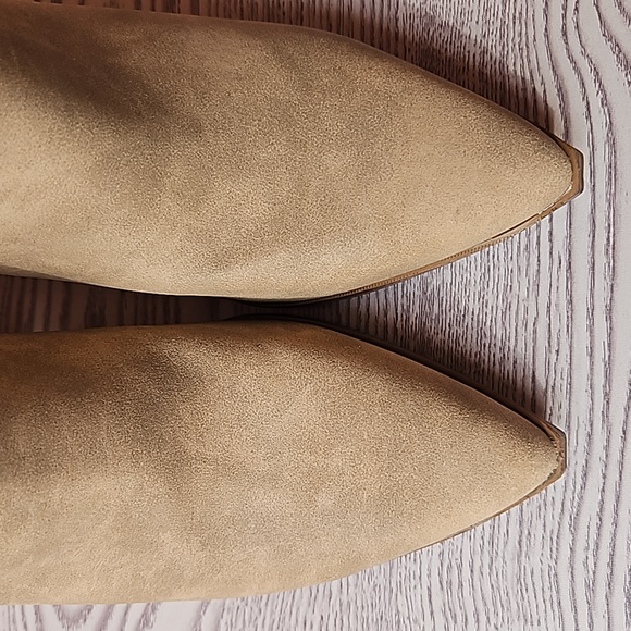 Ankle Tan Cowgirl Pointed Boots Faux Leather Size 8.5 - Picture 8 of 15